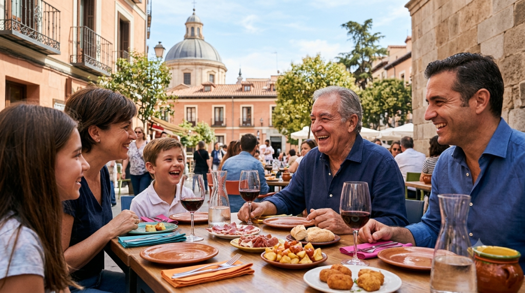Uno de los casos de éxito auditivo en Madrid con Mariano disfrutando de una comida familiar.